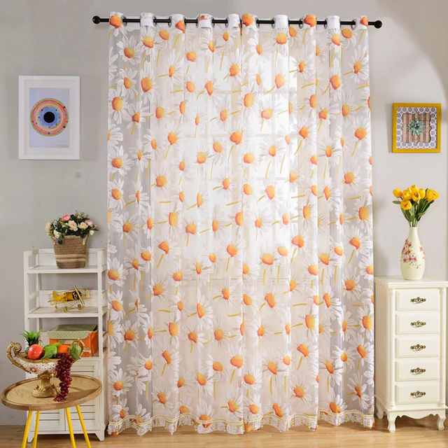 270x100 cm Romantique Floral Rustique Tull Voile Porte Fenêtre ... 270x100 cm Romantique Floral Rustique Tull Voile Porte Fenêtre ...