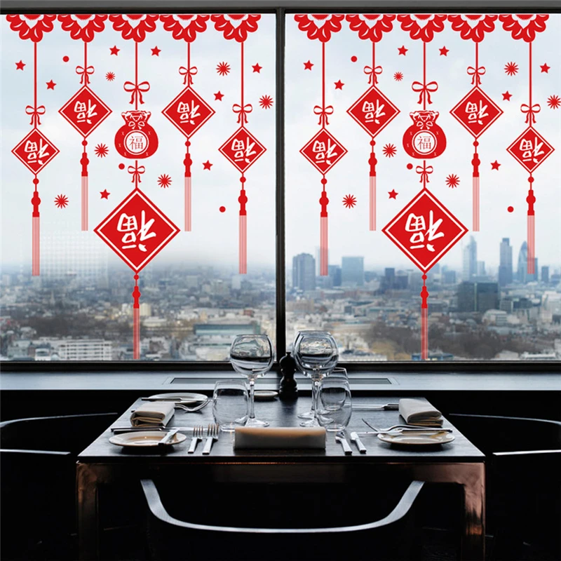 Buy Decorative Chinese New Year DIY Window Stickers Self Adhesive Party Hanging