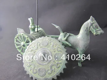 

WBY 0116P old craft ] Fast Bronze animal characters military chariot bronze terracotta warriors 11.2 inche