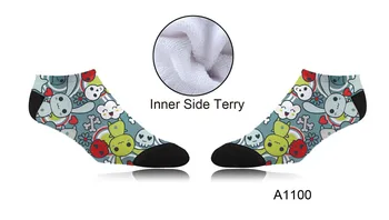 

Unisex printed socks cartoon sports boat socks 1 double color cut printed football low boat socks _Z122