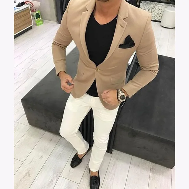 Terbaru Pria Wedding Suit Deep Khaki 