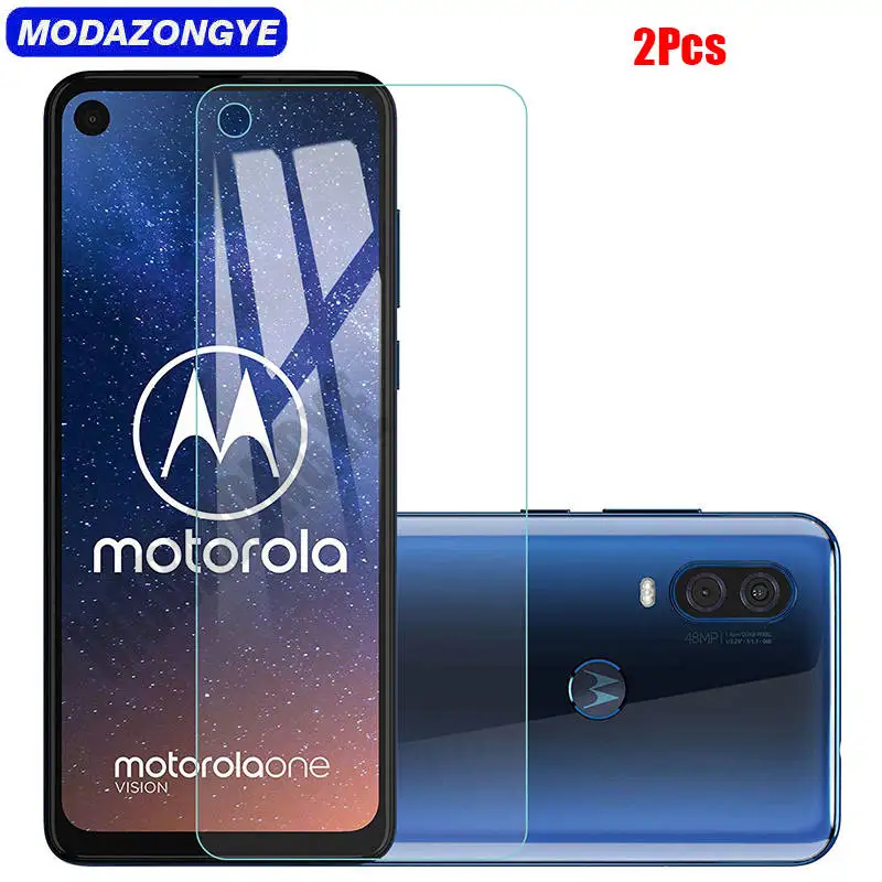 

2 Pcs Tempered Glass For Motorola One Vision Screen Protector Motorola One Vision XT1970 Glass Moto One Vision Protective Film
