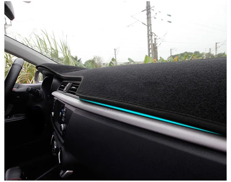 For LHD KIA RIO K2 2017 Car Dashboard Mat Covers Mats Pad Auto Shade Cushion Cars Interior Protector Platform Carpet Accessories (12)