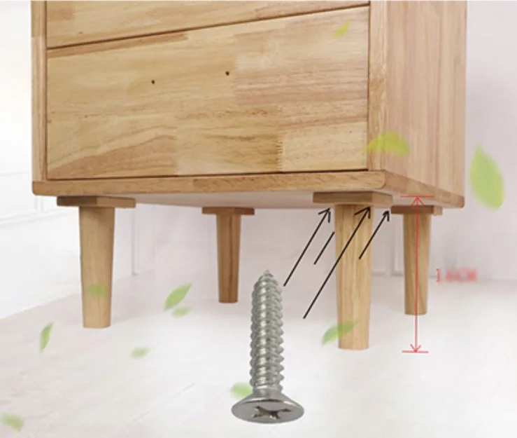 4Pieces/Lot H:7CM  Diameter:4-6.5cm   Solid Rubber Wood Sofa Cupboard Legs Feet  Wooden Leg Support Foot Furniture Parts