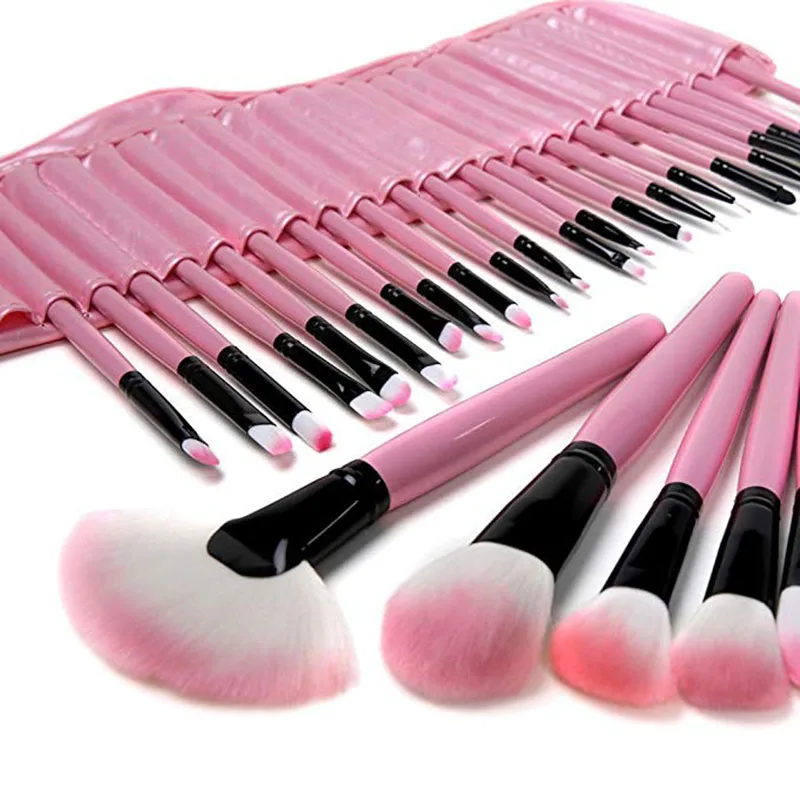 

Cosmetic Makeup Brushes Eyebrow Concealer Brush Set 24PCS for Eye Shadow, Eyebrow, Blush, Concealer with Leather Pouch Bag Case