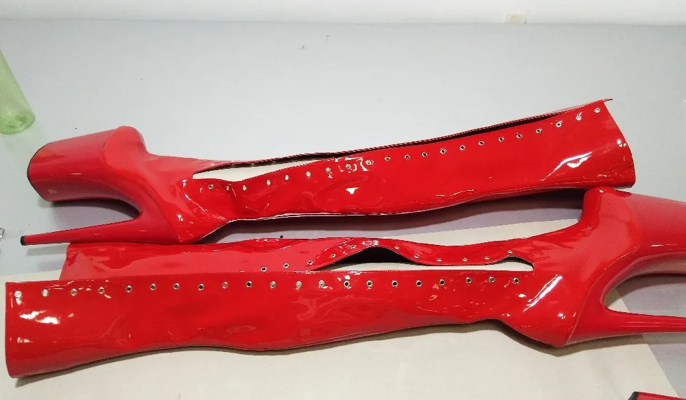 20CM with high bride wedding shoes, over the knee boots, sexy temptation thin belt fashion party boots