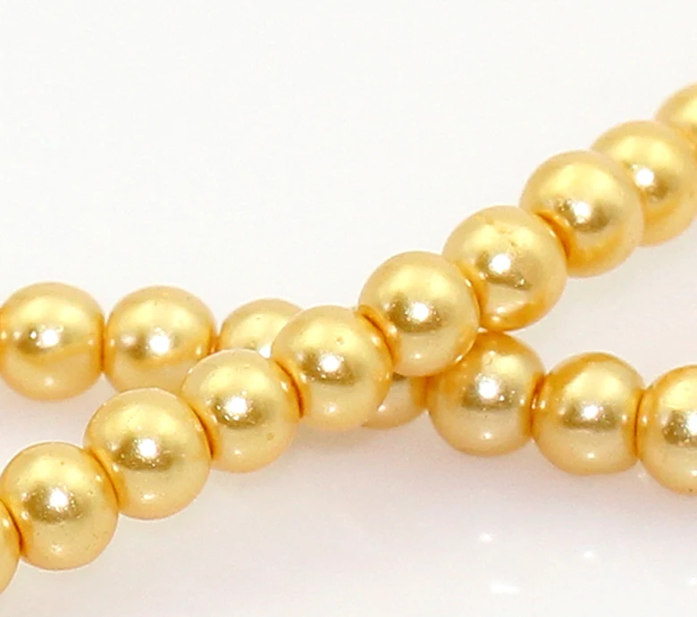 

Glass Pearl Imitation Loose Beads Round Champaign Gold 4mm Dia,82cm long,1 Strands(approx 210PCs/Strand) new