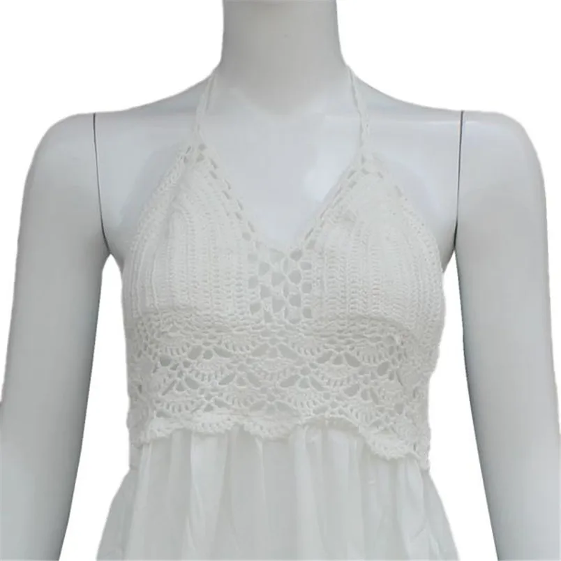white solid summer dress of sleeveless and ankle-length maxi dresses summer for women casual beach dropshipping #F#40AT209