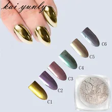kai yunly 1PC 2g/ Box Nail Glitter Powder Shinning Nail Mirror Powder Makeup Art DIY Chrome Pigment With Sponge Stick Pen Oct 1