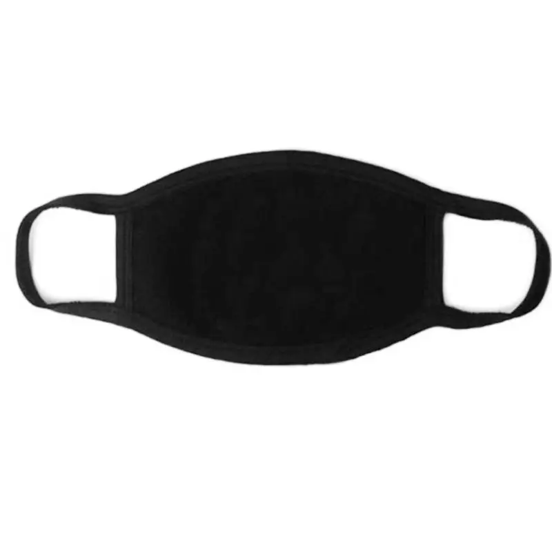 Унисекс черная маска для рта моющаяся хлопок против пыли Защитная многоразовая 3 слоя