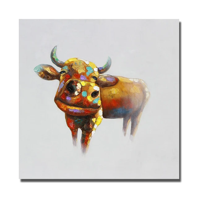 New Design Modern Cow Oil Painting On Canvas Large Wall Pictures For New Design Modern Cow Oil Painting On Canvas Large Wall Pictures For Bedroom Decor No Framed