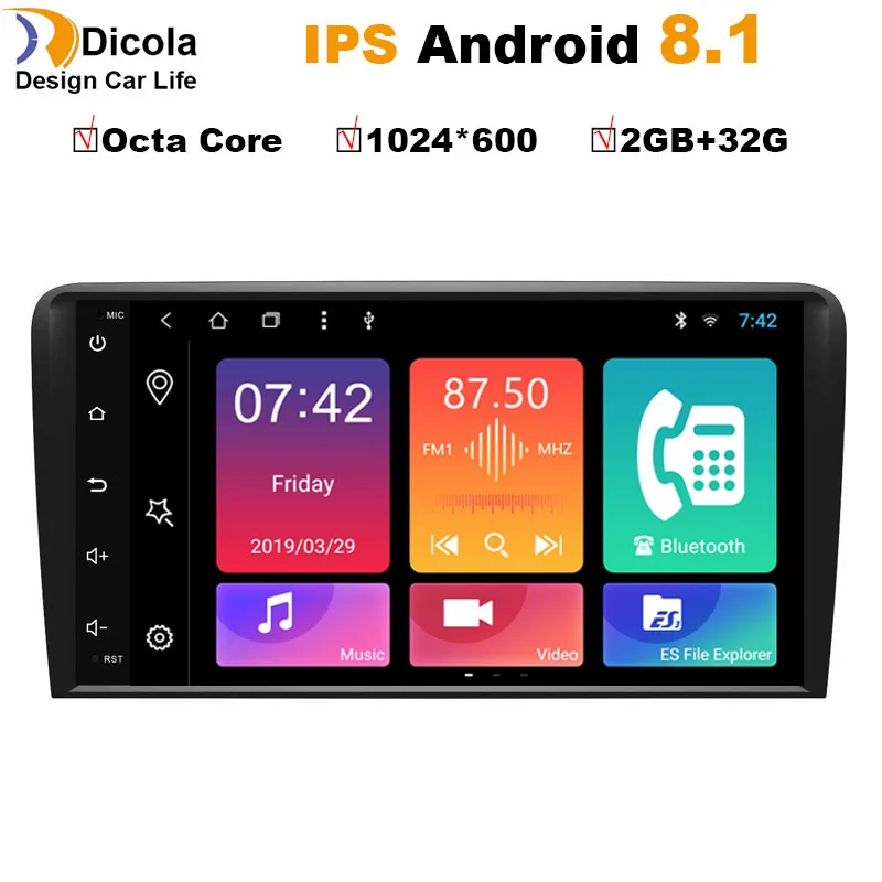 

8" Octa Core 2+32G Android 8.1 CAR GPS For Audi A3 SEAT Exeo dvd player radio stereo IPS screen multimedia auto navigation