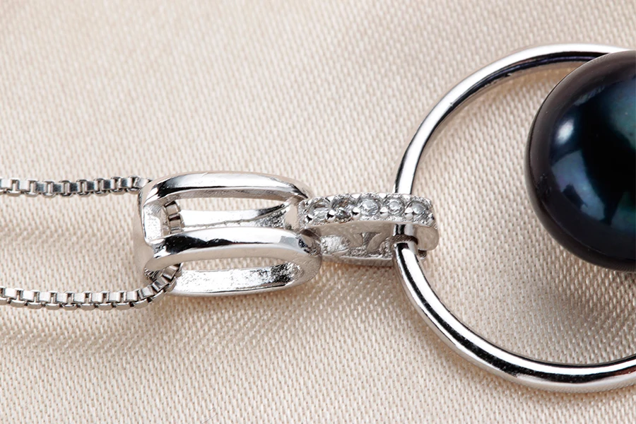 Новое поступление АААА подвески из натурального пресноводного жемчуга для женщин хорошее качество Серебро 925 Ожерелье 45 см циркон ювелирные изделия с коробкой