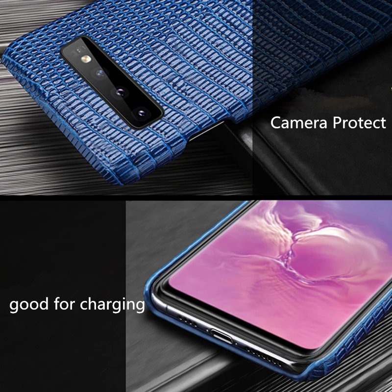 S10 Lizard Structure Genuine Leather Case for Samsung Galaxy S10 Plus Real Leather Back Cover for Samsung Galaxy Note 9 Note 8