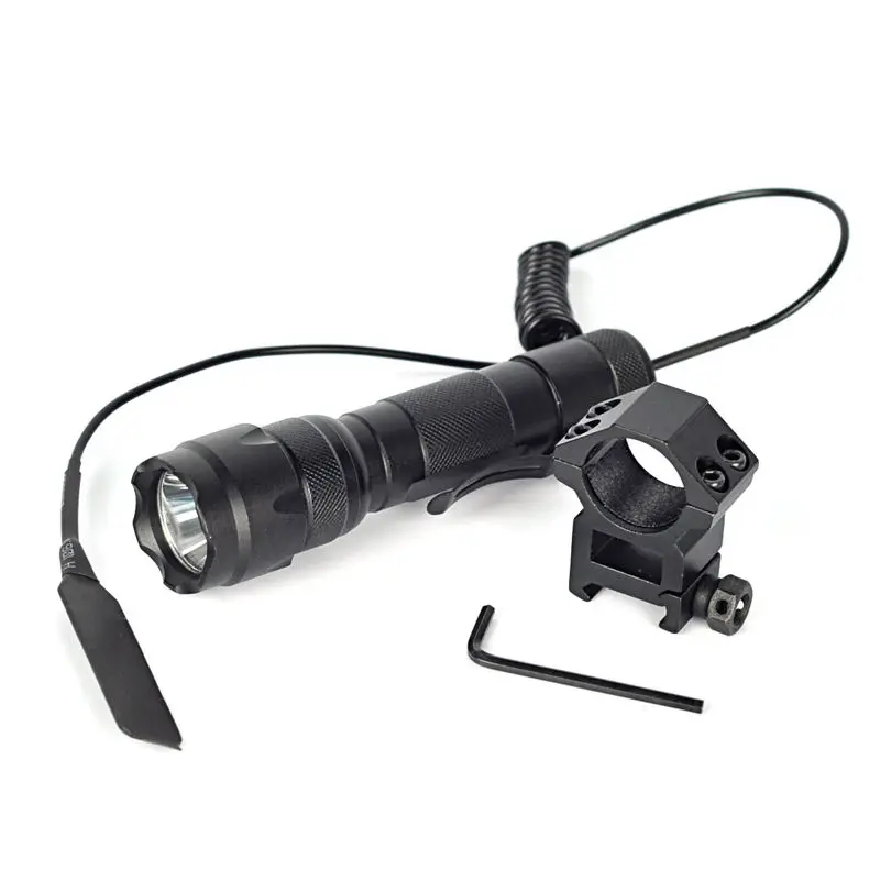 

New Arrivals 2000lm T6 LED Tactical Flashlight Torch Lamp for Outdoor Hiking Hunting Light with Remote Switch + Rifle Mount