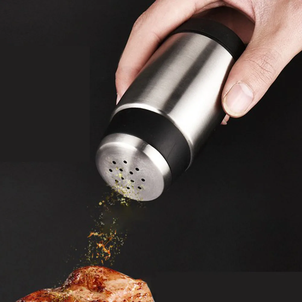 2Pcs Multifunction Stainless Steel Salt Spice Dispenser Seasoning