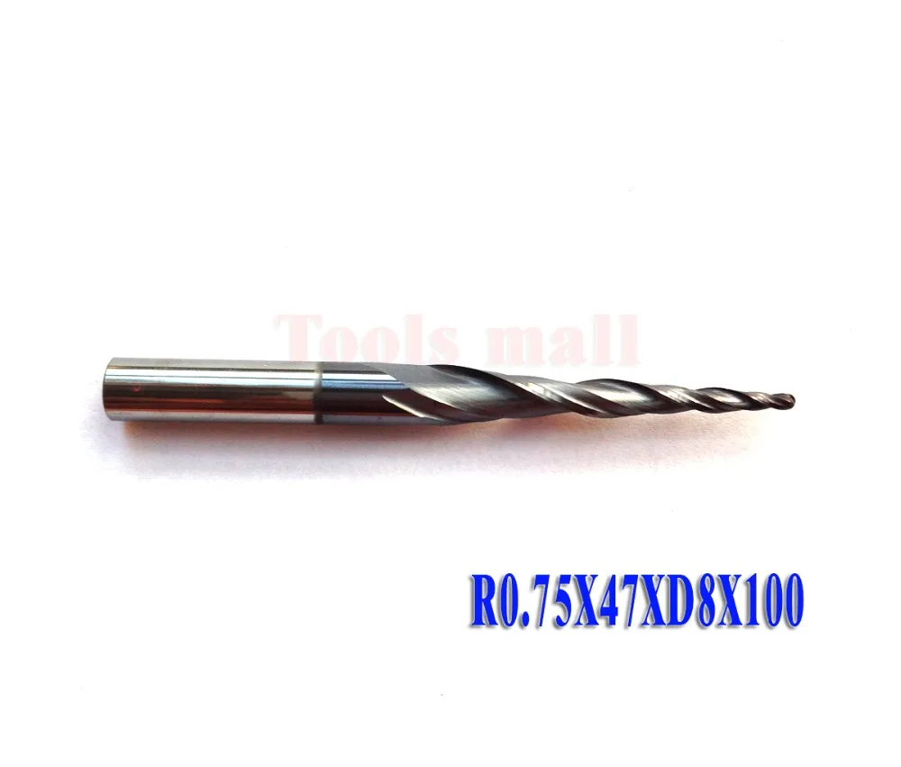 Концевые фрезы HRC55 R0.75 * D8 47 100L 2F вольфрамовые с твердым карбидным покрытием