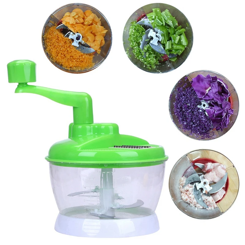 1.5L Kitchen Manual Cutting Machine Mixer Hand-Cranked Meat Pepper Grinder Vegetable Chopper Machine Meat Grinder With Stainle