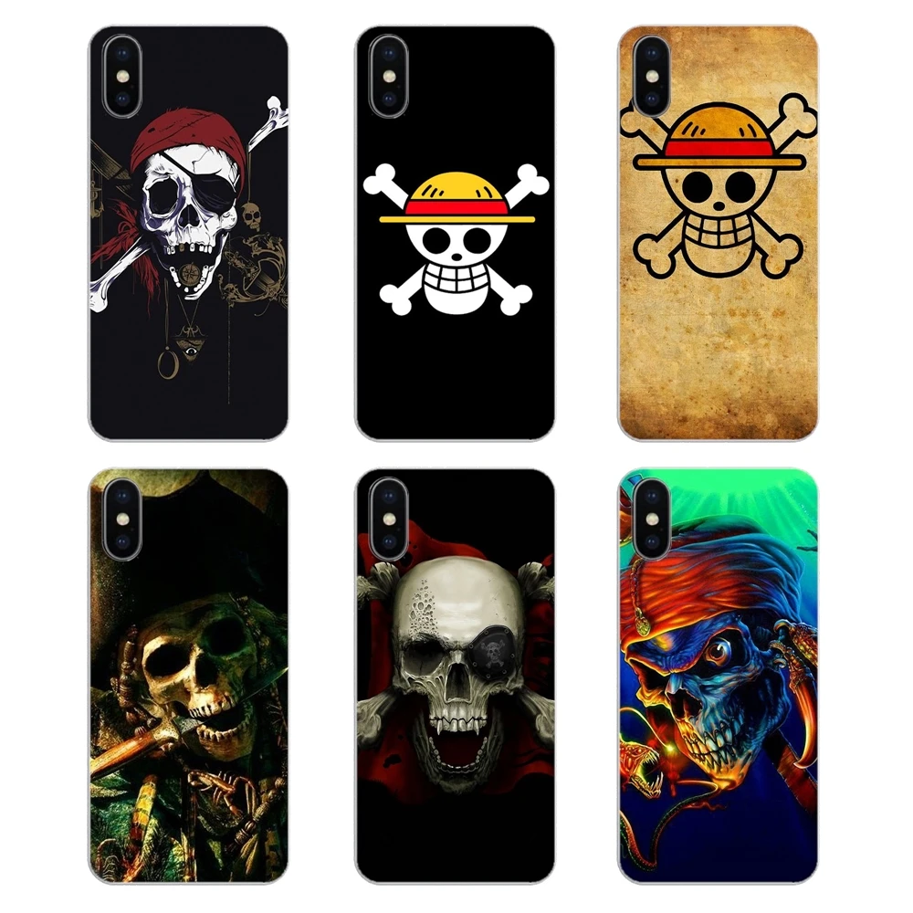 Soft Transparent Cover Under the Black Pirate Skull Flag pirates For iPod Touch iPhone 4 4S 5 5S 5C SE 6 6S 7 8 X XR XS Plus MAX |