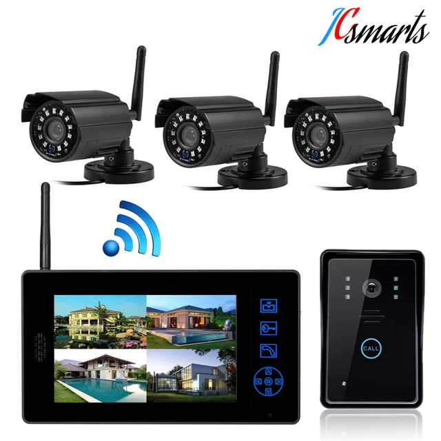 Wireless surveillance camera work with video door phone video