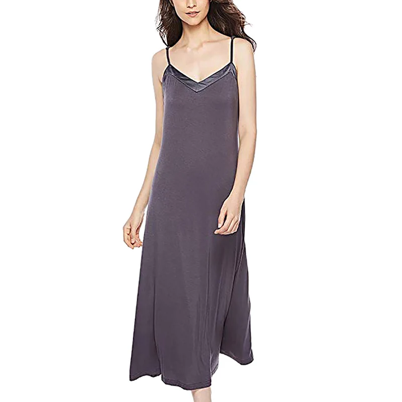 Сексуальное Ночное платье без рукавов Удобная Пижама Лето 2019 женское v-образный вырез ночная рубашка