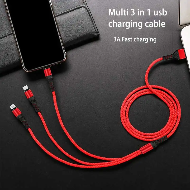 

Usb charge cable for xiaomi huawei 3 in 1 fast charging wire for samsung oneplus type c micro quick charge cable for xiaomi oppo