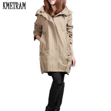 Хит! Европейский стиль, новинка, женская модная Свободная куртка средней длины с хлопковой подкладкой, осенне-зимний Тренч, большие размеры G341
