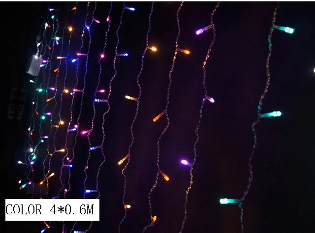 4*0,6 м заглушка, светодиодный светильник, окно, Рождественское украшение, год, праздник, свадьба, вечеринка, украшение для дома, сказочный светильник s - Цвет: mix color 4X0.6M