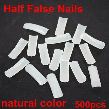 

500pcs 10 Sizes Half False Nails Natural Color Acrylic Nail Art Design Wrap Tips High Quality Best Selling