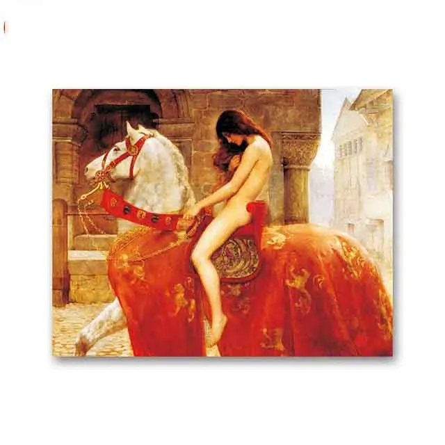 

Mrs. Gordaiva Riding a woman Lady Godiva John Collier Oil painting picture by numbers Famous England decorative