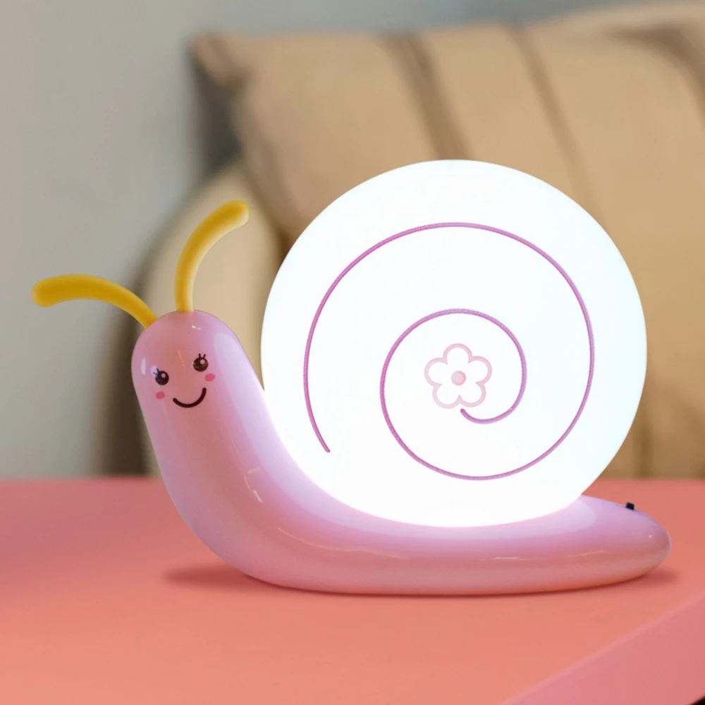 Cute Snail Led Night Light 4 Colours Rechargeable Reading LED Table