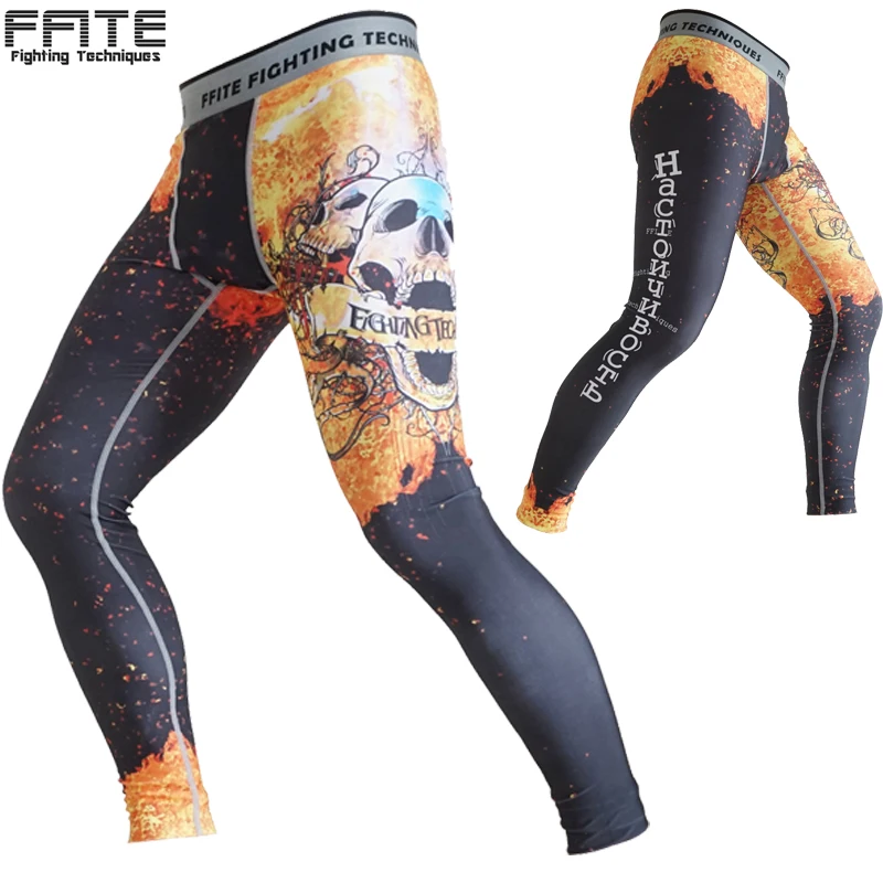 FFITE MMA boxing Mens compression pants bodybuilding jogger fitness