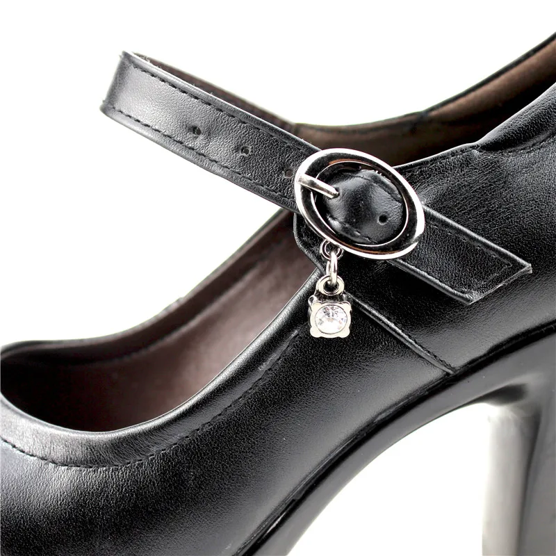 Мэри Джейн Лодочки на платформе из натуральной кожи Для женщин очень высокий каблук суд круглый носок Удобная Бизнес обувь Uninnova WP075-2