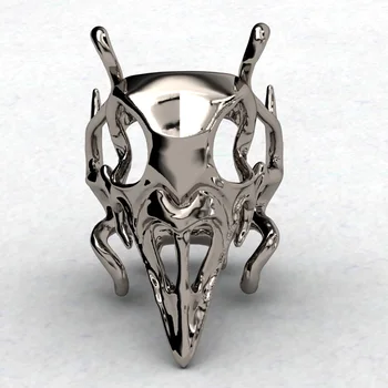 Crow Biker Gothic Skull Ring1