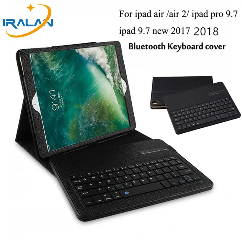 

New For ipad 9.7 2018 2017 Detachable ABS Bluetooth Keyboard pu Leather Stand Cover For iPad 5 6 Pro 9.7 Air /Air 2 +film+stylus