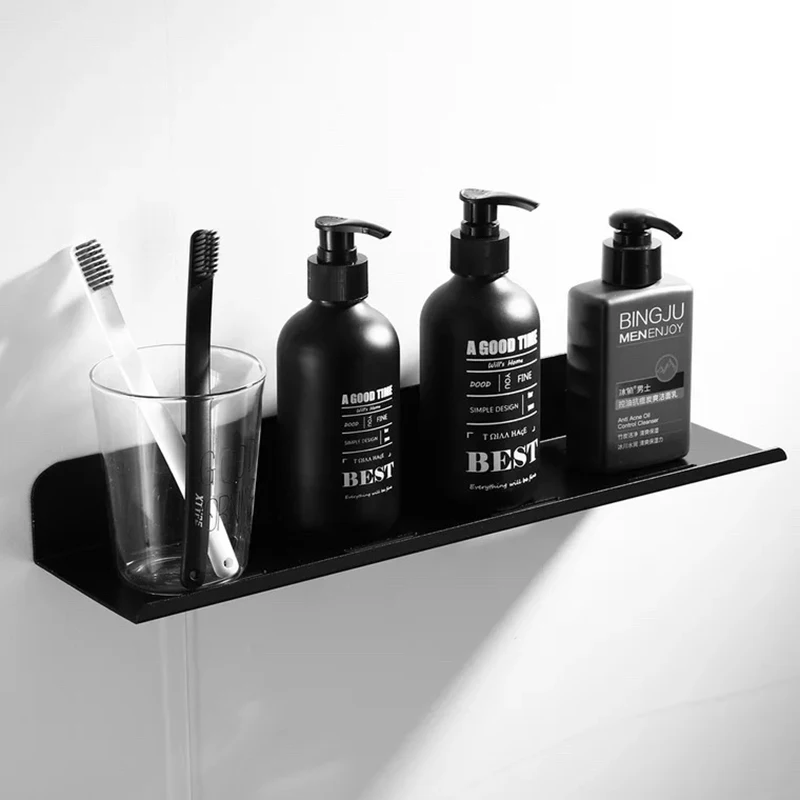 Nail Free Space Алюминиевые черные Серебристые полки для ванной комнаты кухонная