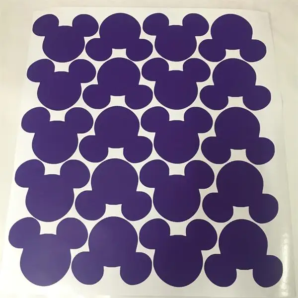 3D мультяшный Микки Маус в форме головы стикер для детской комнаты украшение для детской комнаты плакат детские подарки виниловые художественные наклейки на стены - Цвет: Purple