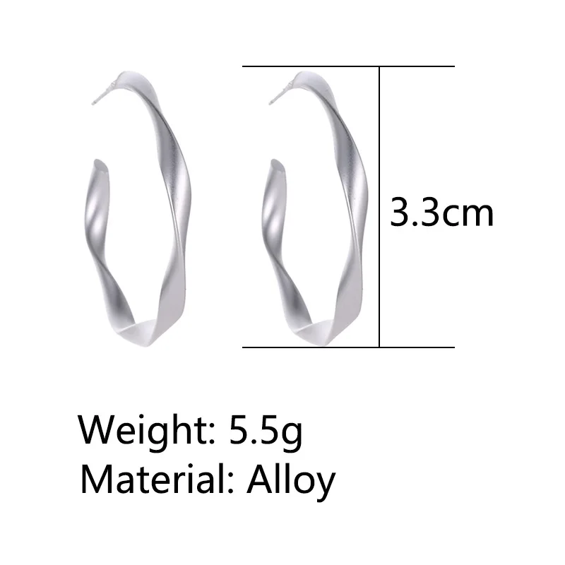 Simple Gold color Hoop Earring For Women Statement Fashion Jewelry Accessories Large Circle Round ring Earrings for female gift