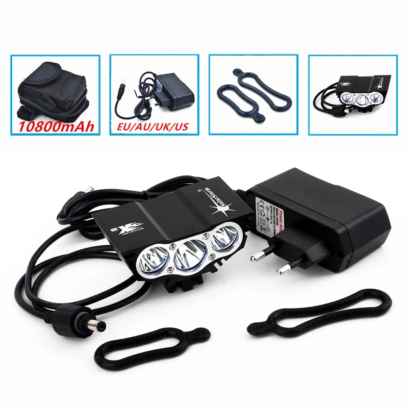 Clearance SolarStorm X3 led bicycle light 6000 Lm 3U2 XM-L U2 LED bike light lamp Front headLight + 8.4V 18650 Battery Pack + charger 1 Clearance SolarStorm X3 led bicycle light 6000 Lm 3U2 XM-L U2 LED bike light lamp Front headLight + 8.4V 18650 Battery Pack + charger 1