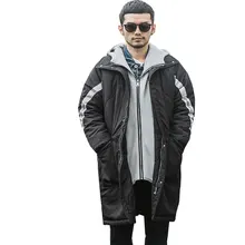 Зимние брендовые хлопковые пара Куртки модная мужская с капюшоном толстые теплые на открытом воздухе верхняя одежда; Пальто ватные пальто