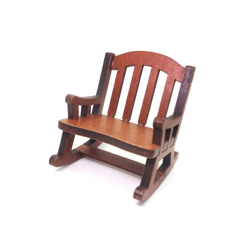 1:12 Dolls House Miniature Furniture Wooden Rocking Chair For Dolls Kids Girls Role Play Toys Gift Dollhouse Decoration 1:12 Dolls House Miniature Furniture Wooden Rocking Chair For Dolls Kids Girls Role Play Toys Gift Dollhouse Decoration