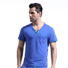 Бренд WJ мужские домашняя одежда для отдыха мужские сексуальные хлопковые обтягивающие ночные рубашки с короткими рукавами спальные Топы