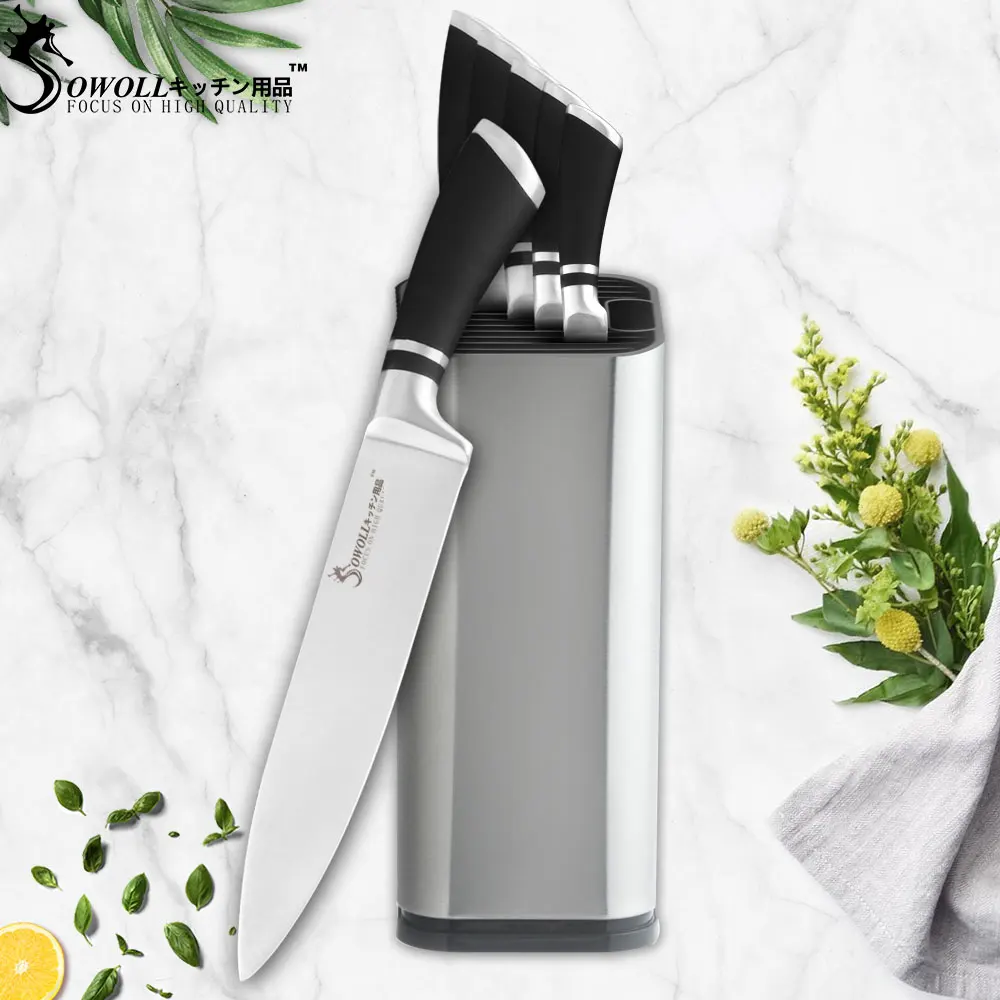 

Sowoll High Grade Kitchen Knife Sets Japanese Stainless Steel Knives Chef Slicing Bread Santoku Utility Paring Cooking Knife