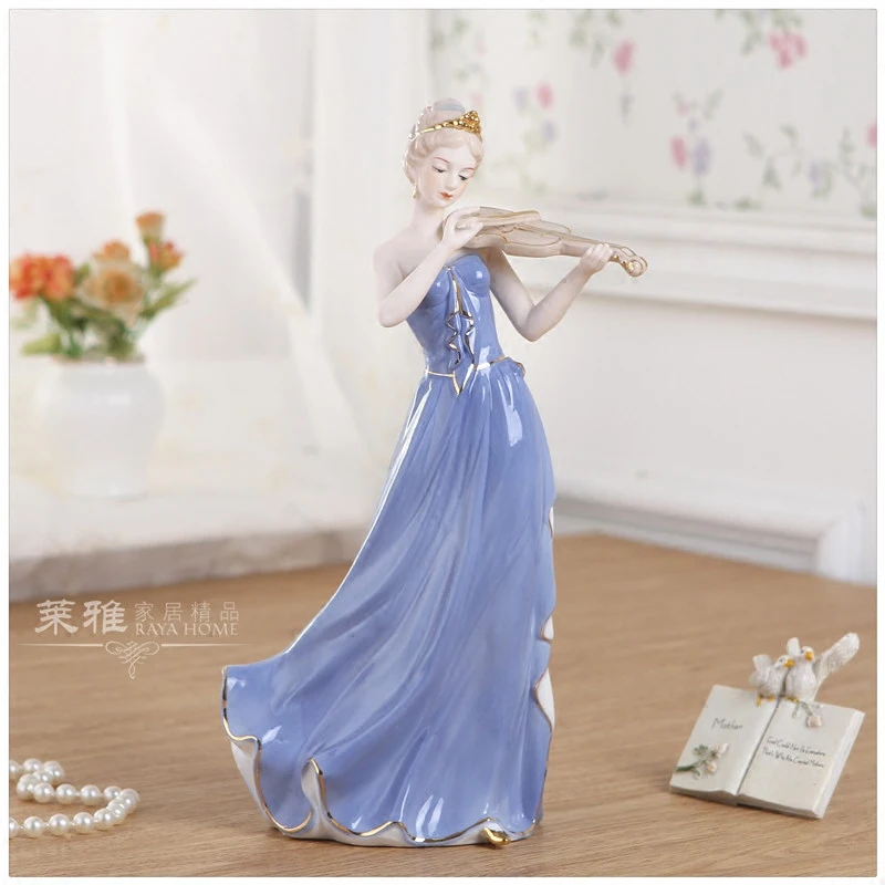 

ceramic music girls lady figurine home decor crafts room decoration handicraft ornament porcelain figurine wedding decoration