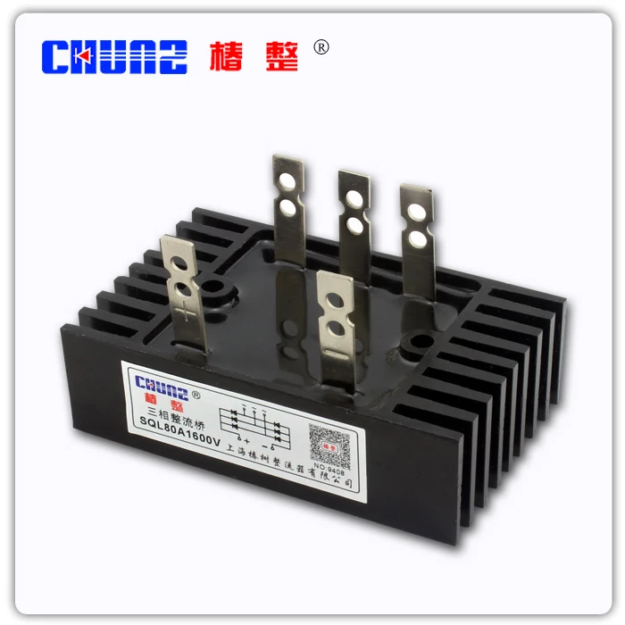 

[BELLA] SQL80A1600V three-phase bridge rectifier bridge rectifier (with high-power radiator) in - --10PCS/LOT