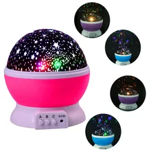 Stars Starry Sky LED Light Projector Moon Lamp Battery USB Kids Children Bedroom Projection Night Lamp