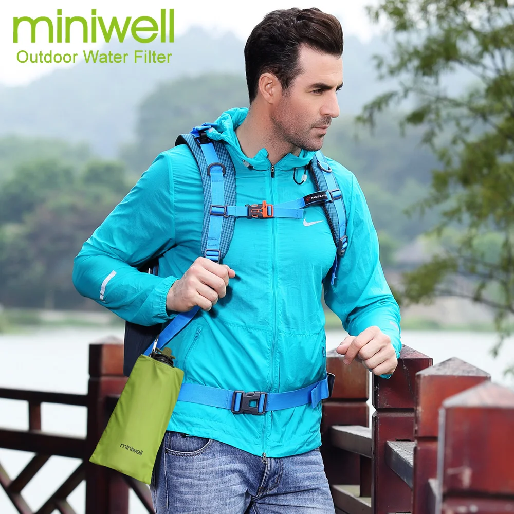  miniwell personal water bottle with filter portable travel kit