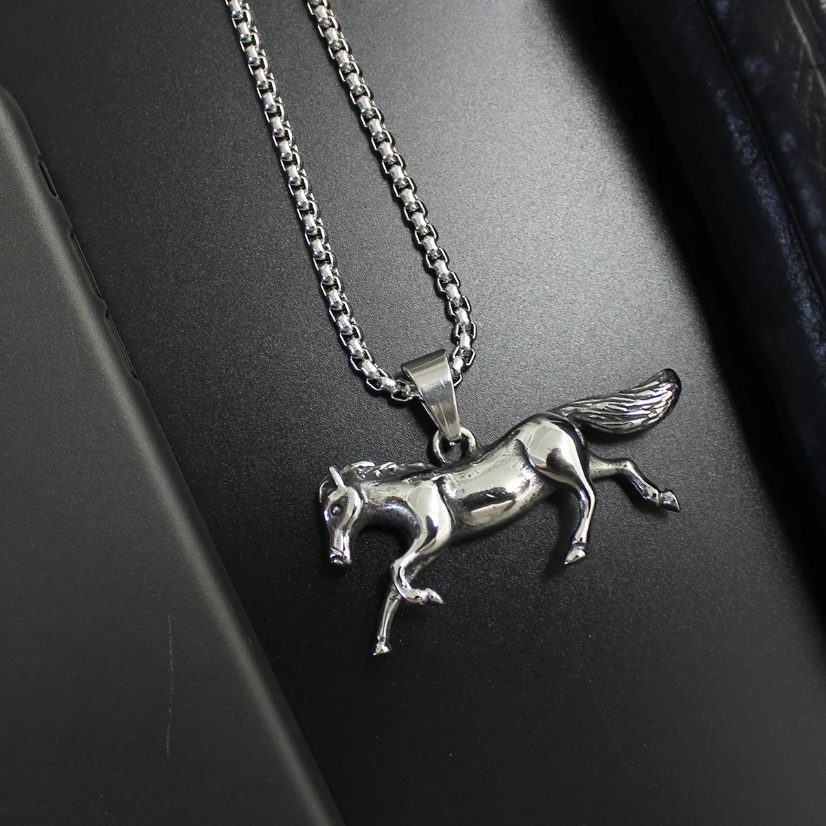 Swift horse shape animal memorial Necklace stainless steel funeral