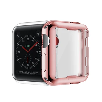 

Series3 38mm 42mm Slim Case Soft TPU full protection Cover for Apple Watch Series 3 2 Case Screen protector Coque fundas Rose