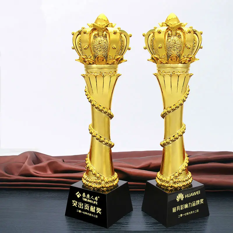 

High quality!New Resin Trophies High-Grade Crystal Cup Prize Trophy Model Creative Metal Crown Trophy,Free shipping!